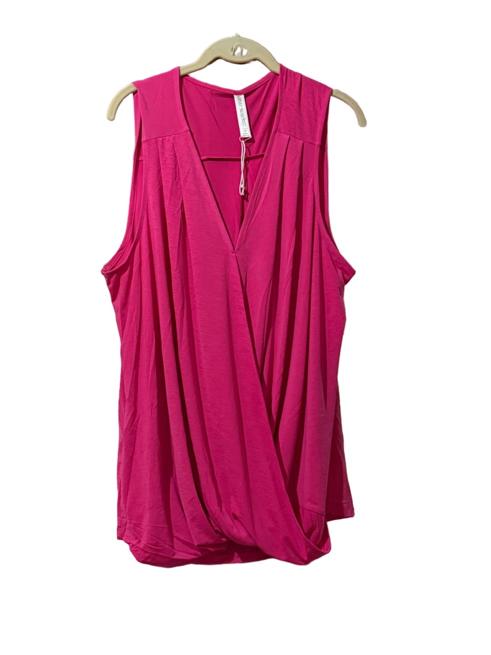 NIB Dear Scarlett Sleeveless Draped Tank Top - Hot Pink sizes 2X /XL 🩷 BRB SL 9 - Picture 5 of 5